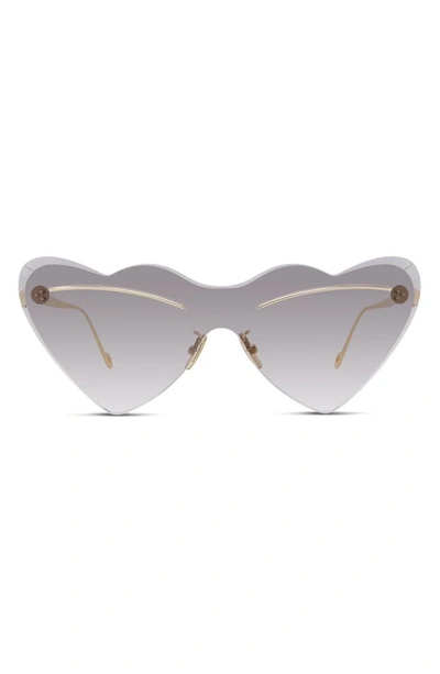 Loewe 150mm Heart-shaped Sunglasses In Shiny Endura Gold / Smoke