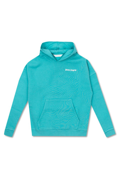 Palm Angels Kids' Little Girl's & Girl's Classic Overlogo Hoodie In Turquoise White