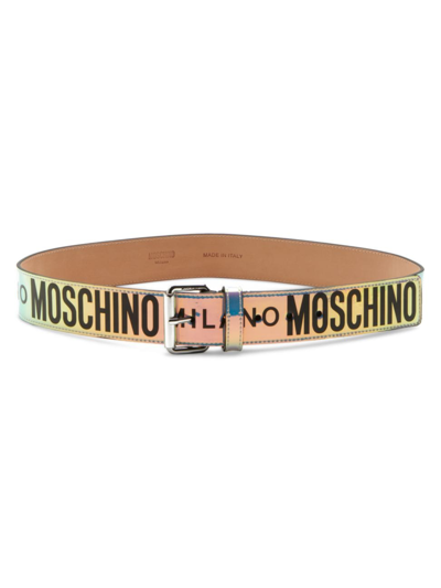 Moschino Iridescent Belt In Neutral