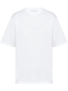 Prada Raised Logo Round-neck T-shirt In White