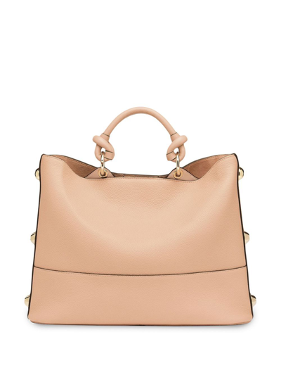 Ferragamo Glam Tote Bag In Beige