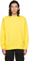 Nike Sportswear Club Fleece Crewneck Sweatshirt In Vivid Sulfur/white