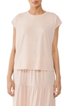 Eileen Fisher Crewneck Boxy Stretch Jersey T-shirt In Light Plum