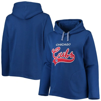 Soft As A Grape Royal Chicago Cubs Plus Size Side Split Pullover Hoodie