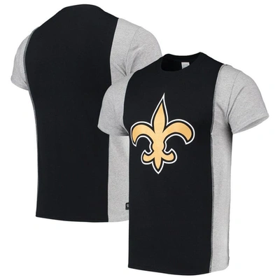 Refried Apparel Black/gray New Orleans Saints Sustainable Upcycled Split T-shirt