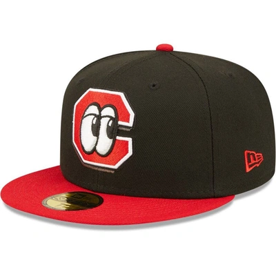 New Era Black Chattanooga Lookouts Authentic Collection Road 59fifty Fitted Hat