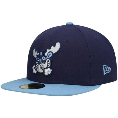 New Era Light Blue Wilmington Blue Rocks Authentic Collection Team 59fifty Fitted Hat