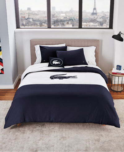 Lacoste Home Crew 3-piece Comforter Set, King Bedding In Navy