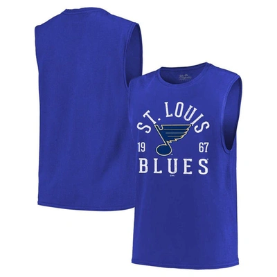 Majestic Threads Blue St. Louis Blues Softhand Muscle Tank Top
