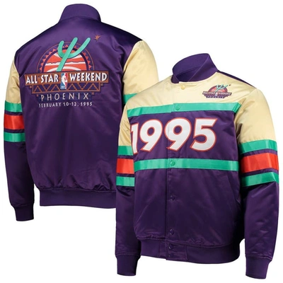 Mitchell & Ness Purple Hardwood Classics 1995 Nba All-star Weekend Satin Full-button Jacket
