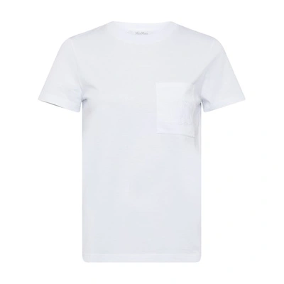 Max Mara Ennino Embroidered Cotton T-shirt In Bianco Ottico