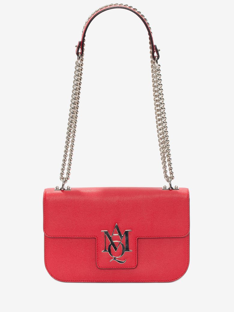 Alexander Mcqueen 'medium Amq' Calfskin Leather Shoulder Bag In Red