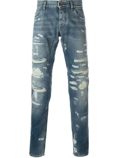 Dolce & Gabbana 'gold 14' Distressed Jeans | ModeSens