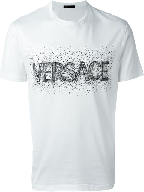 Versace Embellished Logo T-shirt | ModeSens