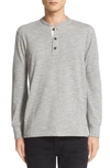 Rag & Bone Men's Standard Issue Basic Long-sleeve Henley Shirt In Medium Grey