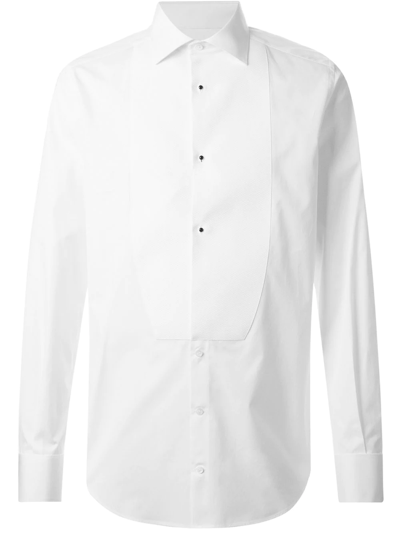 Dolce & Gabbana Pleated Bib Shirt In White