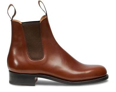 Jm Weston Boxcalf Chelsea Boots In Brown