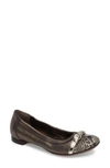 Agl Attilio Giusti Leombruni Cap Toe Ballet Flat In Cosmy Pebble Combo Leather