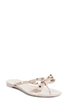 Valentino Garavani Jelly Rockstud Flat Thong Sandals In Water Rose