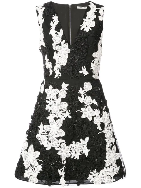 alice and olivia black floral dress