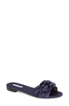 Tabitha Simmons Cleo Knotted Bow Slide Sandal In Blue