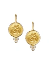 Temple St Clair Women's Angel 18k Yellow Gold & Diamond Drop Earrings