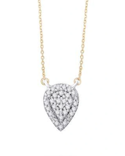 Adina Reyter Solid Pave Teardrop Necklace, 17 In White/gold