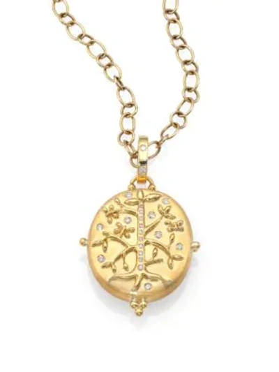 Temple St Clair 18k Yellow Gold Tree Of Life Locket With Diamonds