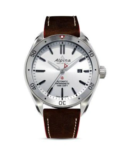 Alpina Alpiner 4 Automatic Watch, 44mm In Silver/brown