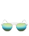 Ray Ban Ray-ban Unisex Marshal Mirrored Hexagonal Sunglasses, 54mm In Silver/blue Gradient Mirror