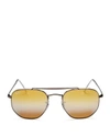 Ray Ban Ray-ban Unisex Marshal Mirrored Hexagonal Sunglasses, 54mm In Gunmetal/brown Gradient Mirror
