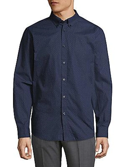 Ben Sherman Arrow Cotton Casual Button-down Shirt In Mood Indigo