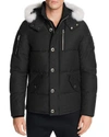 Moose Knuckles 3q Fur Trim Hooded Down Jacket In Black