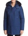 Moose Knuckles Stirling Hooded Parka In Jasper Blue/black