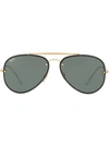 Ray Ban Sunglasses Unisex Blaze Aviator - Gold Frame Green Lenses 58-13