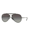 Ray Ban Ray-ban Unisex Blaze Brow Bar Aviator Sunglasses, 61mm In Black