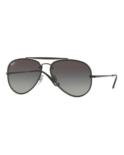 Ray Ban Ray-ban Unisex Blaze Brow Bar Aviator Sunglasses, 61mm In Black