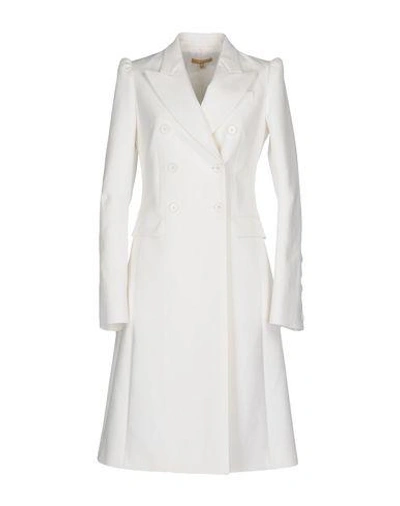 Michael Kors Double Breasted Pea Coat In White