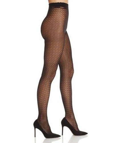 Fogal Signature Diamond Tights In Noir