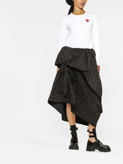 Comme Des Garçons Play Logo-print Long-sleeve T-shirt In White