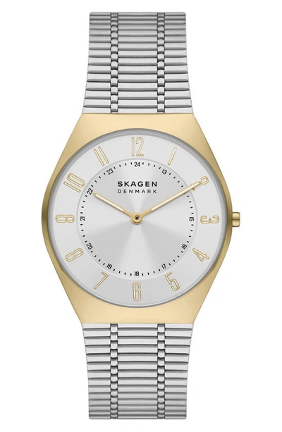 Skagen Men's Grenen Ultra Slim Watch In Silver-tone Stainless Steel Mesh Bracelet Watch, 37mm