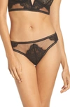 Thistle & Spire Thistle And Spire Eyelash Lace Mirage Thong In Black