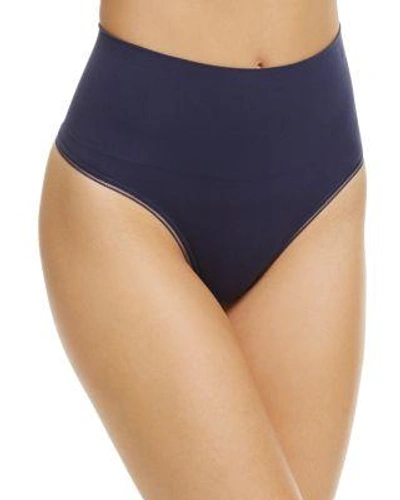 Yummie Ultralight Seamless Shaping Thong In Peacoat