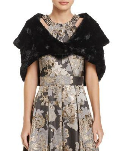 Eliza J Faux Fur Capelet In Black
