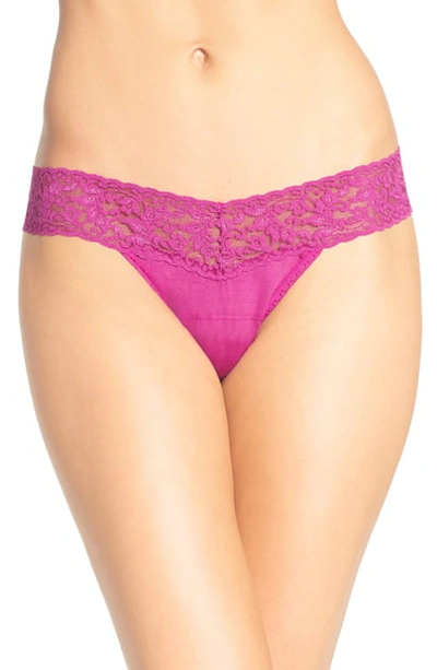 Hanky Panky Cotton With A Conscience Low-rise Thong In Boysenberry