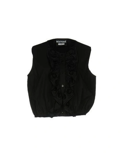 Boutique Moschino Solid Color Shirts & Blouses In Black