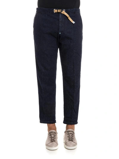 White Sand Cotton Trousers In Blue