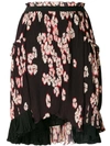 Isabel Marant Floral-print Pleated Skirt In Black