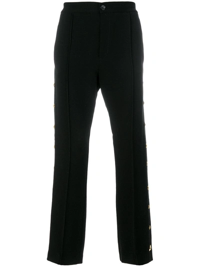 Cavalli Class Star Studded Tailored Trousers In Black