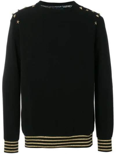 Cavalli Class Star Studded Sweatshirt In Black